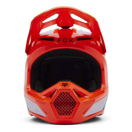 Kask cross FOX V1 LEAN FLUORESCENT ORANGE pomarańczowy fluo biały