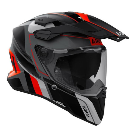 Kask integralny AIROH COMMANDER 2 SKIP ORANGE MATT czarny szary pomarańczowy