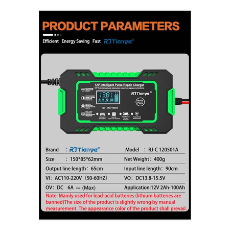 Ładowarka prostownik do akumulatora FREEDCONN RJ-C 120501A