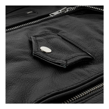 Kurtka skórzana motocyklowa ramoneska OZONE RAMONES czarna