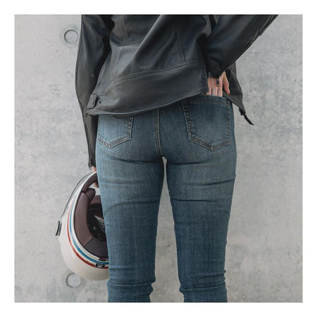 Jeansy motocyklowe damskie REBELHORN CLASSIC III LADY SLIM FIT WASHED BLUE niebieski