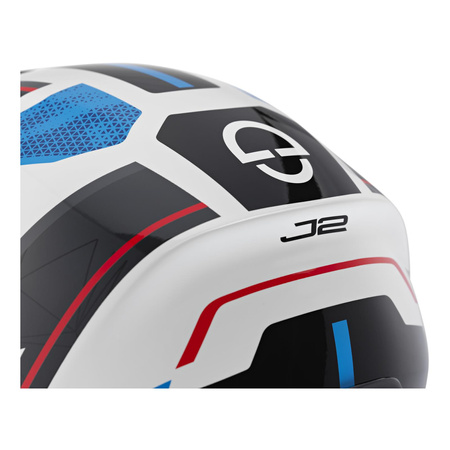 Kask otwarty SCHUBERTH J2 ECE SIGMA BLUE biały niebieski czerwony czarny