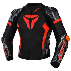 Kurtka skórzana SECA SRS II FLUO RED czerwony fluo czarny szary