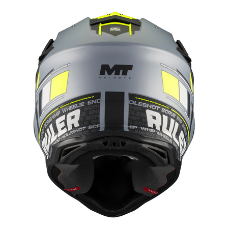 Kask cross MT FALCON S RULER C2 MATT szary czarny żółty fluo