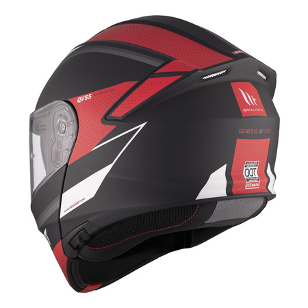 Kask szczękowy MT GENESIS SV CAVE MATT BLACK/RED czarny czerwony biały