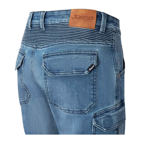 Jeansy motocyklowe SECA SQUARE II BLUE niebieski