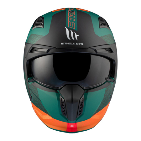Kask otwarty MT STREETFIGHTER SV S TOTEM C6 MATT zielony pomarańczowy
