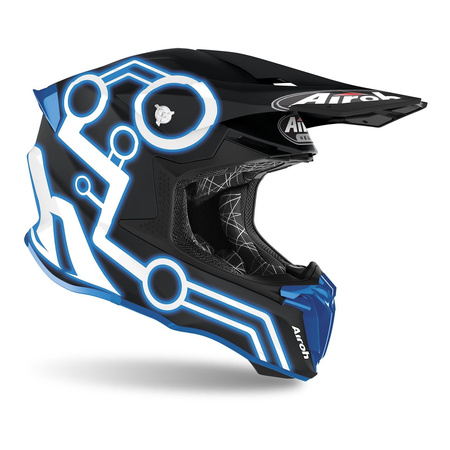 Kask cross Airoh TWIST 2.0 NEON BLUE MATT biały czarny niebieski