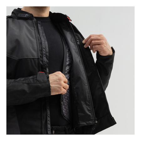 Kurtka tekstylna BROGER GRID BLACK/DARK GREY/RED czarny szary czerwony
