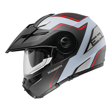 Kask szczękowy SCHUBERTH E1 ECE ENDURANCE GREY szary czerwony czarny