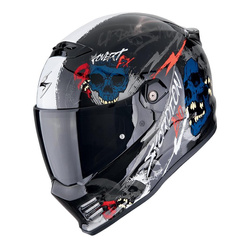 Kask integralny SCORPION COVERT FX SKULLZ BLACK/GREY/RED czarny szary czerwony