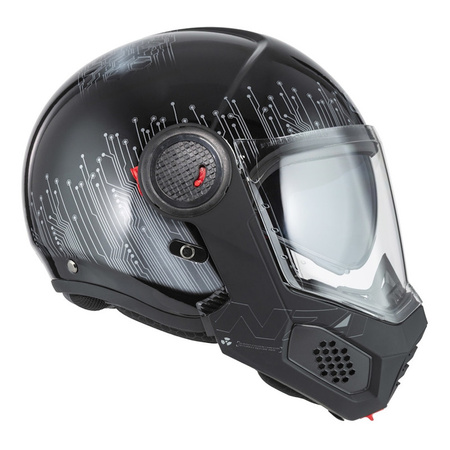 Kask szczękowy NZI MINIMOD META BLACK SILVER czarny srebrny