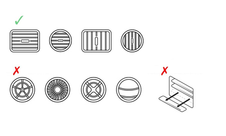 Podstawa QUAD LOCK w kratkę wentylacyjną samochodu czarny