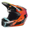 Kask cross FOX V3 RS PYRE LE MULTI pomarańczowy niebieski różowy biały żółty fluo
