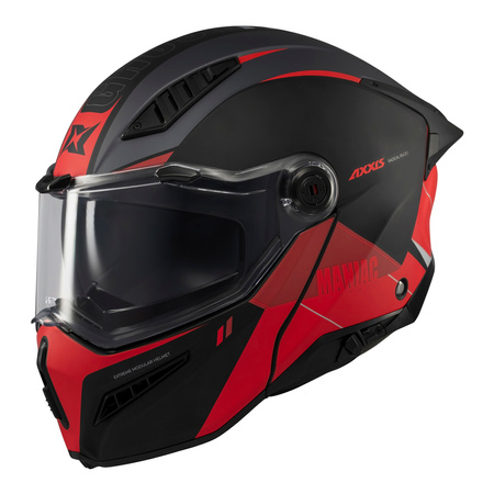 Kask szczękowy AXXIS GHOSTFIGHTER SV MANIAC B5 MATT czarny czerwony