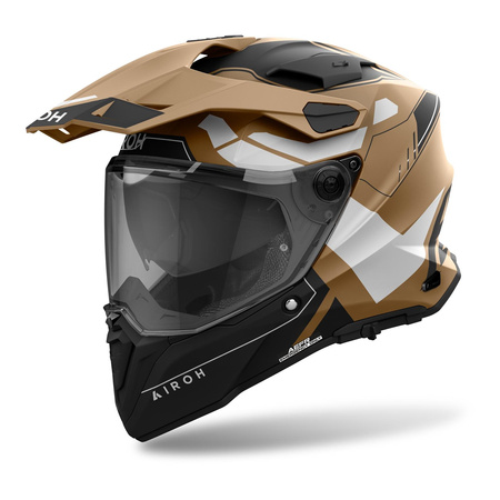 Kask integralny AIROH COMMANDER 2 REVEAL SAND MATT brązowy biały czarny