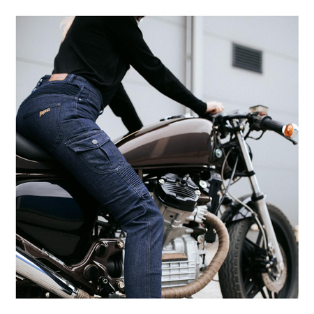 Jeansy motocyklowe damskie BROGER OHIO WASHED BLACK czarny