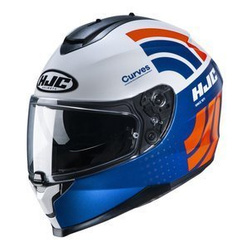 Kask integralny HJC C70 CURVES BLUE/WHITE/RED niebieski czerwony fluo biały czarny