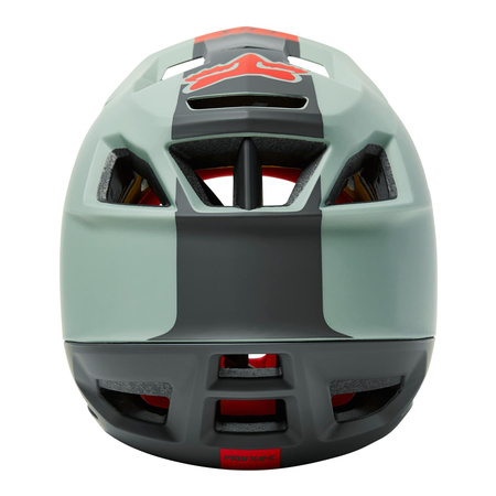 Kask rowerowy FOX PROFRAME BLOCKED EUCALYPTUS zielony czerwony czarny