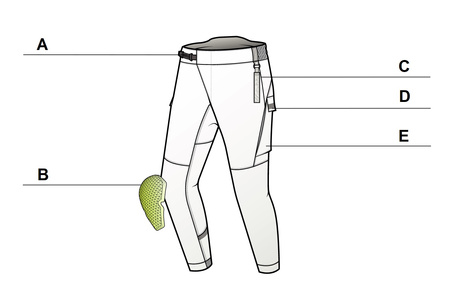 Spodnie motocyklowe SHIMA AKIRA BLACK czarny