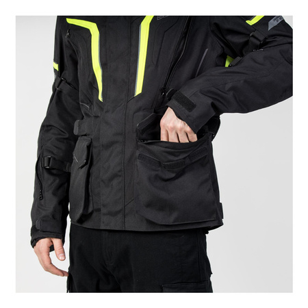 Kurtka tekstylna OZONE SAHARA BLACK/FLUO YELLOW czarny żółty fluo