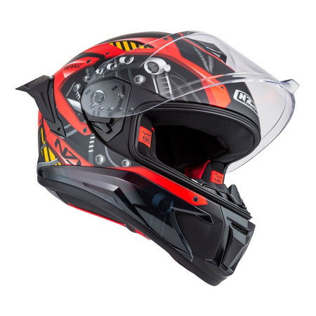 Kask integralny NZI WAKE STREAM CYBER BLACK RED MATT czarny czerwony