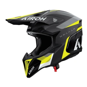 Kask cross AIROH WRAAAP CONQUER YELLOW MATT czarny szary żółty