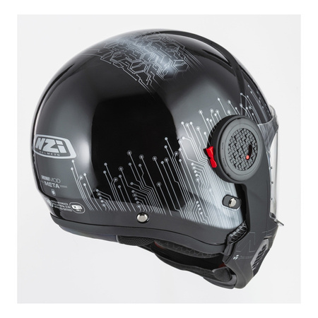 Kask szczękowy NZI MINIMOD META BLACK SILVER czarny srebrny