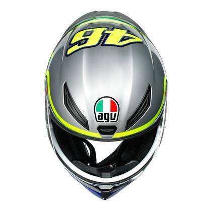 Kask integralny AGV K1 ROSSI MUGELLO 2015 srebrny niebieski żółty fluo zielony pomarańczowy czerwony