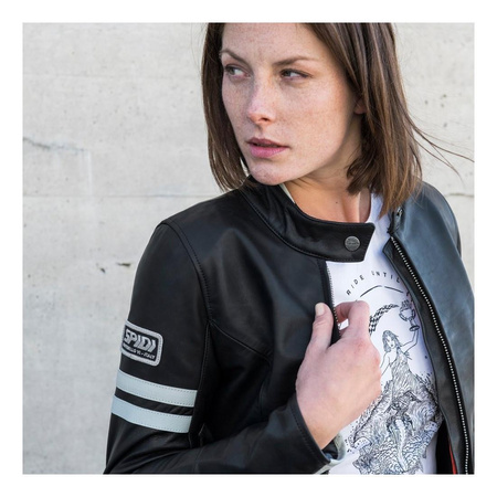Kurtka skórzana damska SPIDI VINTAGE LADY ICE/BLACK czarny szary