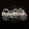 Bluza z motorem REBELRUSH NIGHTGLOW BLUEPRINT czarny