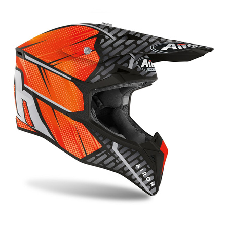 Kask cross AIROH WRAAP IDOL ORANGE MATT pomarańczowy fluo szary biały czarny