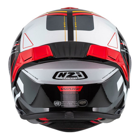 Kask integralny NZI WAKE STREAM STRIPES BLACK WHITE RED czarny biały czerwony