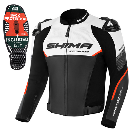 Kurtka skórzana SHIMA BANDIT 2.0 RED czarny czerwony biały