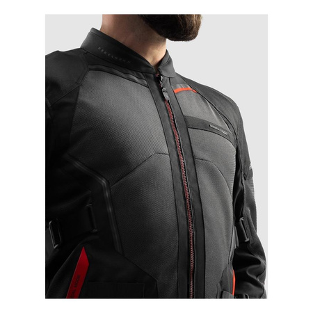 Kurtka tekstylna REBELHORN SCANDAL 3 DARK GREY/BLACK/RED szary czarny czerwony