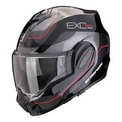 Kask szczękowy SCORPION EXO-TECH EVO PRO COMMUTA BLACK/SILVER/RED czarny srebrny czerwony