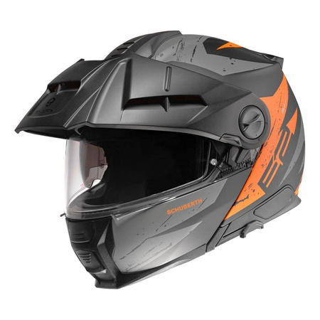 Kask szczękowy SCHUBERTH E2 ECE EXPLORER ORANGE szary pomarańczowy czarny