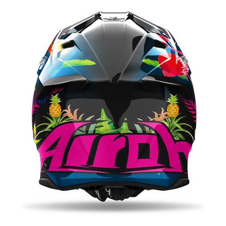 Kask cross AIROH TWIST 3 AMAZONIA GLOSS czarny niebieski zielony różowy