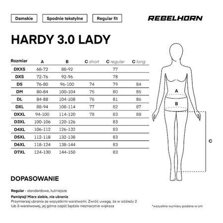 Spodnie tekstylne damskie REBELHORN HARDY 3.0 LADY SHORT BLACK czarny