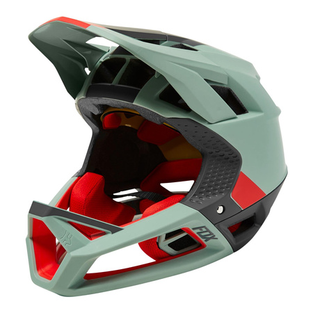 Kask rowerowy FOX PROFRAME BLOCKED EUCALYPTUS zielony czerwony czarny