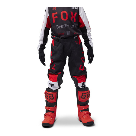Spodnie cross dziecięce FOX JUNIOR 180 RACE SPEC FLUO RED czarny czerwony fluo biały