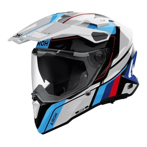 Kask integralny AIROH COMMANDER 2 SKIP WHITE GLOSS biały niebieski czerwony