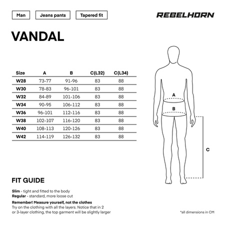 Jeansy motocyklowe REBELHORN VANDAL DENIM WASHED BLUE niebieski