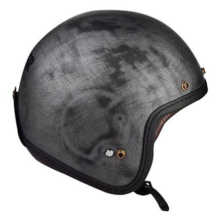 Kask otwarty LAZER MAMBO EVO CAFE RACER ALU BRUSHED czarny srebrny szary