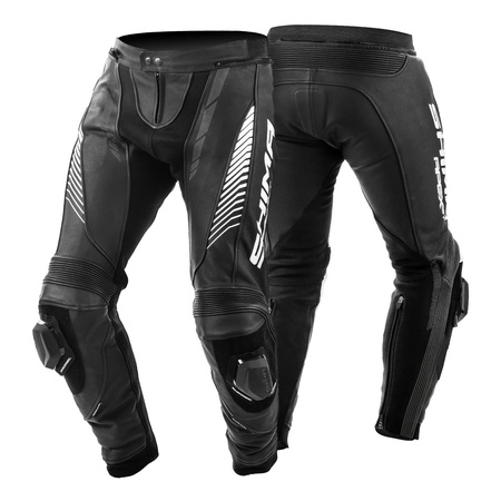 Spodnie skórzane SHIMA APEX BLACK czarny biały