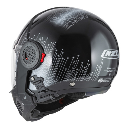Kask szczękowy NZI MINIMOD META BLACK SILVER czarny srebrny