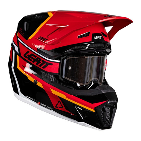 Kask cross z goglami LEATT KIT MOTO 7.5 RED czerwony