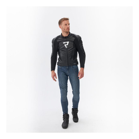 Kurtka skórzana REBELHORN VELOCE BLACK/WHITE czarny biały
