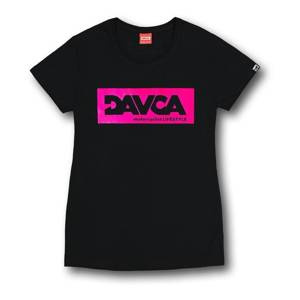 Koszulka T-shirt damska DAVCA LOGO BLACK/PINK czarny różowy