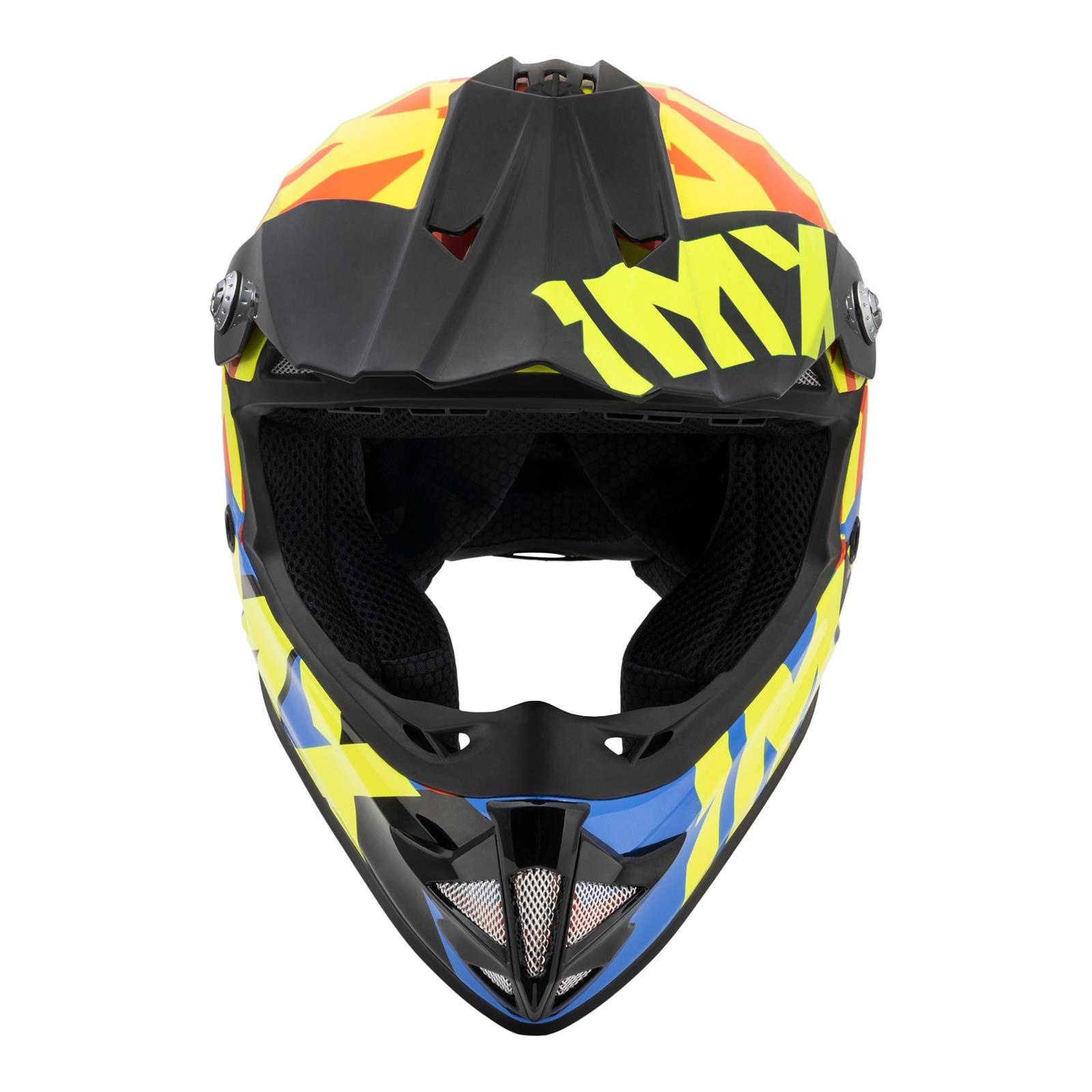 Kask Cross Dzieci Cy Imx Fmx Junior Black Fluo Yellow Blue Fluo Red Czarny Ty Fluo